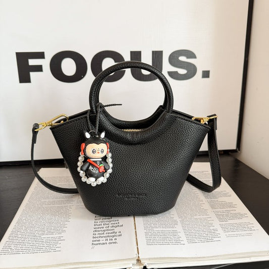 Bucket Bag One Size 2025 Spring Shoulder Bag Zipper PU Women's Bag