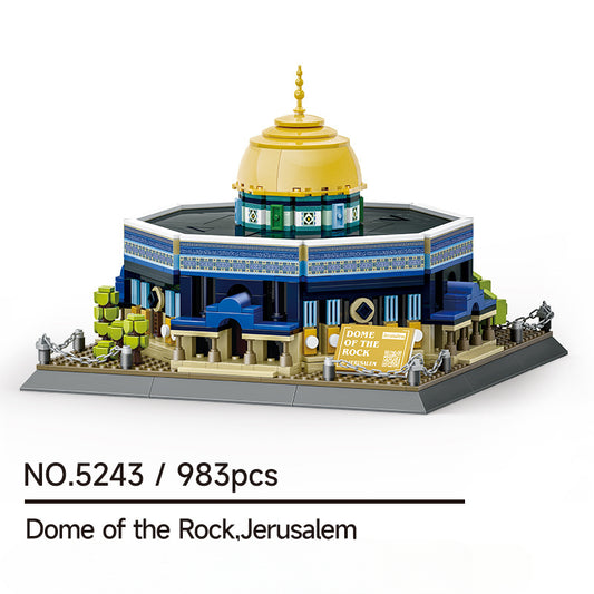 Jerusalem Dome of the Rocks Mosque, small grain educational toys, assembled building blocks, holiday gifts