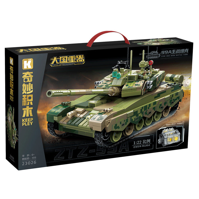 Wonderful Building Blocks KEEPPLEY Great Power Heavy Equipment 99A Main Battle Tank J-20 Fujian Aircraft Carrier J-15 J-10C Toys --- 23026 99A Main Battle Tank