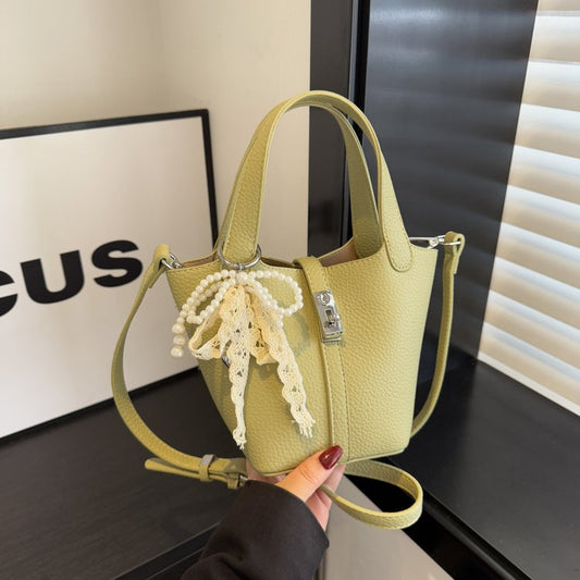 Bucket Bag Women's Bag PU Shoulder Bag Lock Buckle