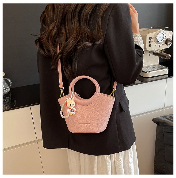 Bucket Bag One Size 2025 Spring Shoulder Bag Zipper PU Women's Bag