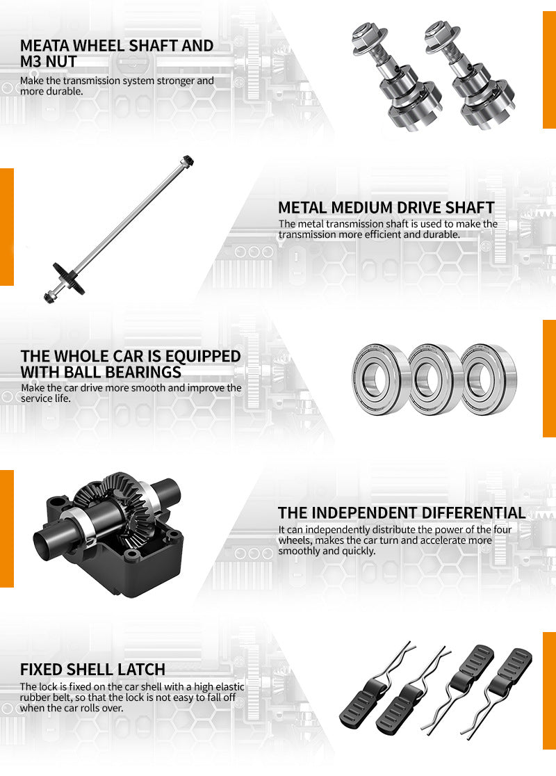 Cross-Border1/18Brushed High-Speed Four-Wheel Drive2.4G Full Scale Professional RC Remote Control Competitive Climbing Off-Road Big Wheel