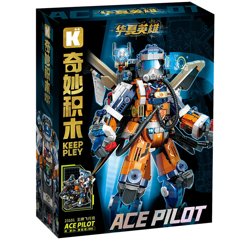 Wonderful Building Blocks KEEPPLEY Great Power Heavy Equipment 99A Main Battle Tank J-20 Fujian Aircraft Carrier J-15 J-10C Toys --- 23101 Ace Astronaut