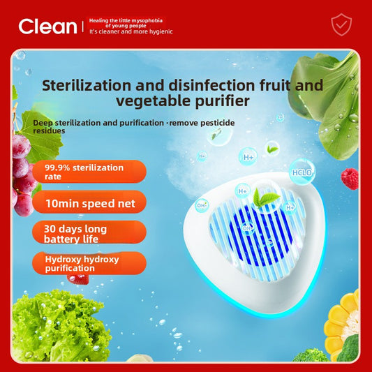 Custom Household Small Fruit Washer Tableware Vegetable Meat Purifier USB Hydroxyl Purifier