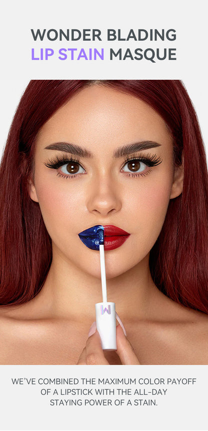 Wonderskin WONDER BLADING Lip Stain Masque – Long-Lasting, Waterproof, Transfer-Proof Colour Gloss Lipgloss with Hydrating Vegan Formula for Soft, No-Fade Lips