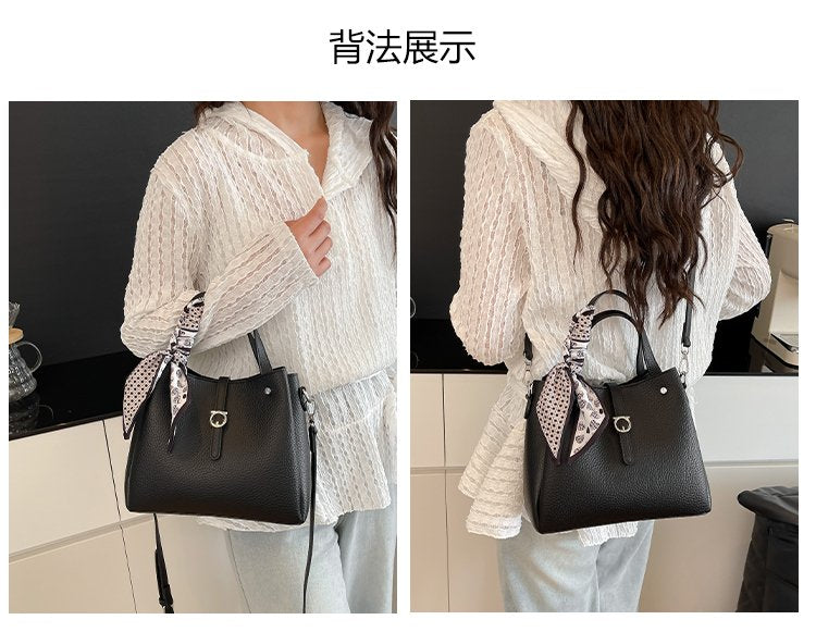 Magnetic Buckle Shoulder Bag Women's Bag 2025 Spring Tote Bag PU One Size