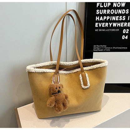 Autumn and Winter Super Hot Style Furry Handbag for Women Simple Fashion Versatile Stylish Single Shoulder Crossbody Bag