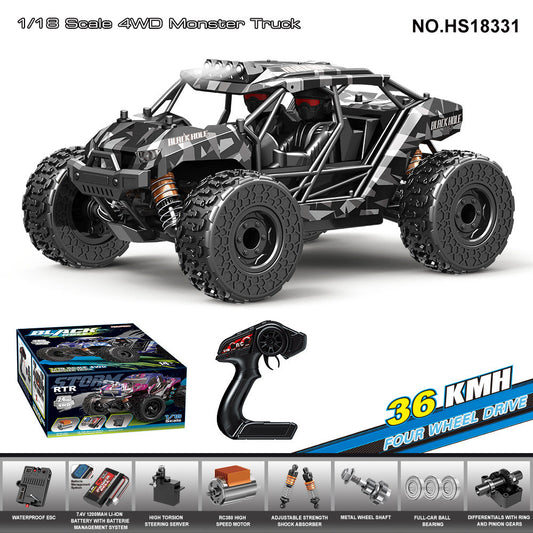 HS18331Brushed Four-Wheel Drive Desert Card36KM/H | 1/18Brushless High-Speed Four-Wheel Drive2.4G Full Scale Professional RC Remote Control Off-Road Big Wheel Bike1/14Brush