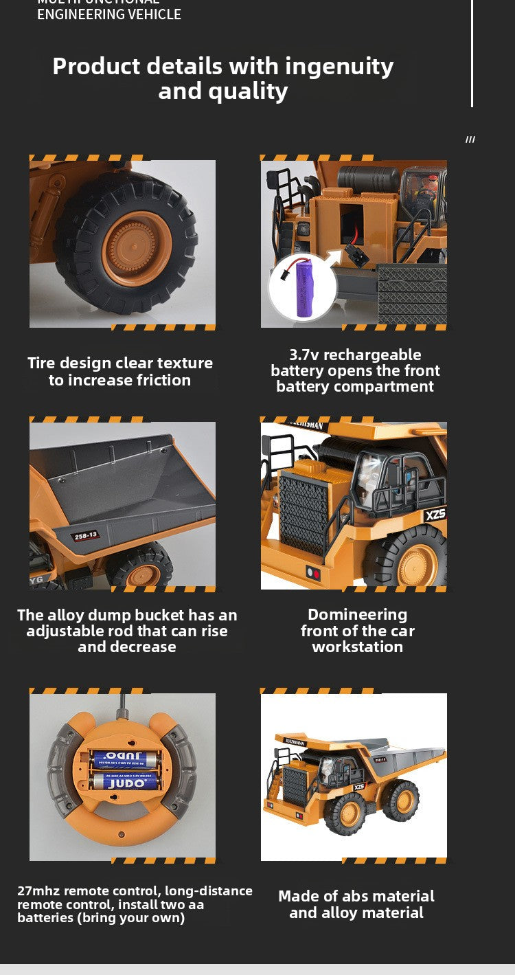 Children's Electric Toy Light and Sound Engineering Vehicle1:20Track Alloy Remote Control Excavator Model