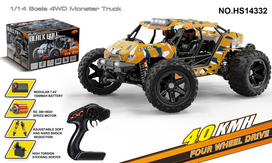 HS14332Brushed version40KM/H | 1/18Brushless High-Speed Four-Wheel Drive2.4G Full Scale Professional RC Remote Control Off-Road Big Wheel Bike1/14Brush