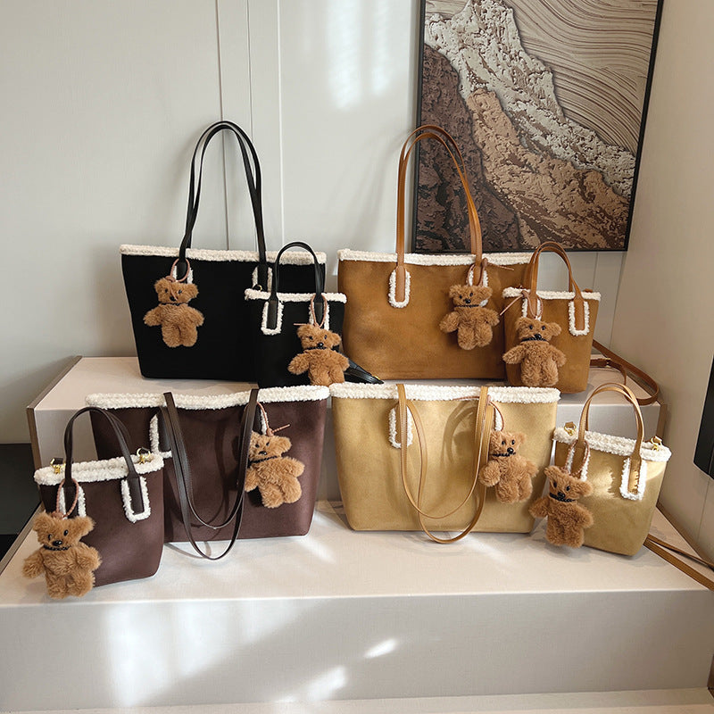 Autumn and Winter Super Hot Style Furry Handbag for Women Simple Fashion Versatile Stylish Single Shoulder Crossbody Bag