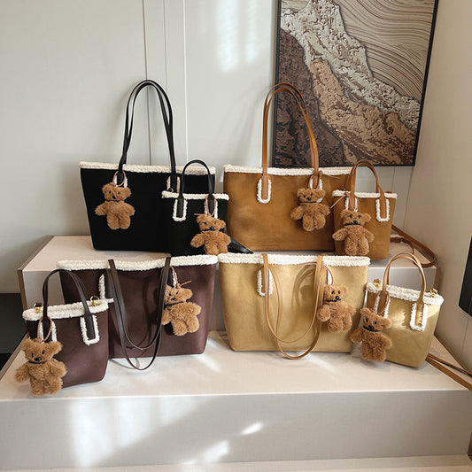 Autumn and Winter Super Hot Style Furry Handbag for Women Simple Fashion Versatile Stylish Single Shoulder Crossbody Bag