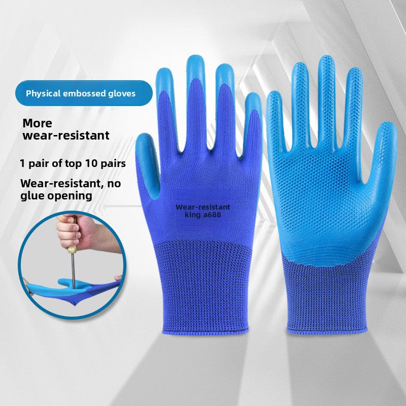 FOR WHOLE SALE ONLY PRICE ON REQUEST                   Abrasion-Resistant King Labor Protection Gloves Physical Embossed Anti-Slip Construction Steel Worker Logistics Moving Auto Repair Transport Latex Coated Gloves