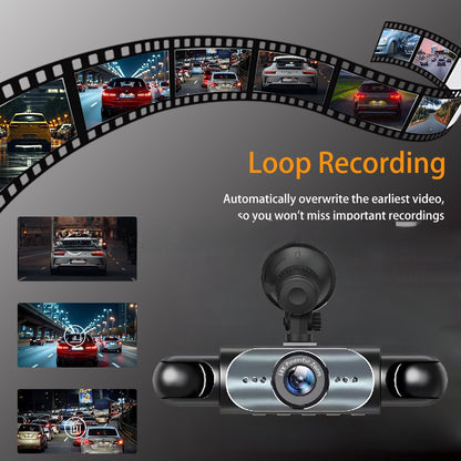 Four-Lens Surveillance Dash Cam HD 1080P Front Left Right Rear with Reversing Image.