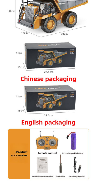 Children's Electric Toy Light and Sound Engineering Vehicle1:20Track Alloy Remote Control Excavator Model