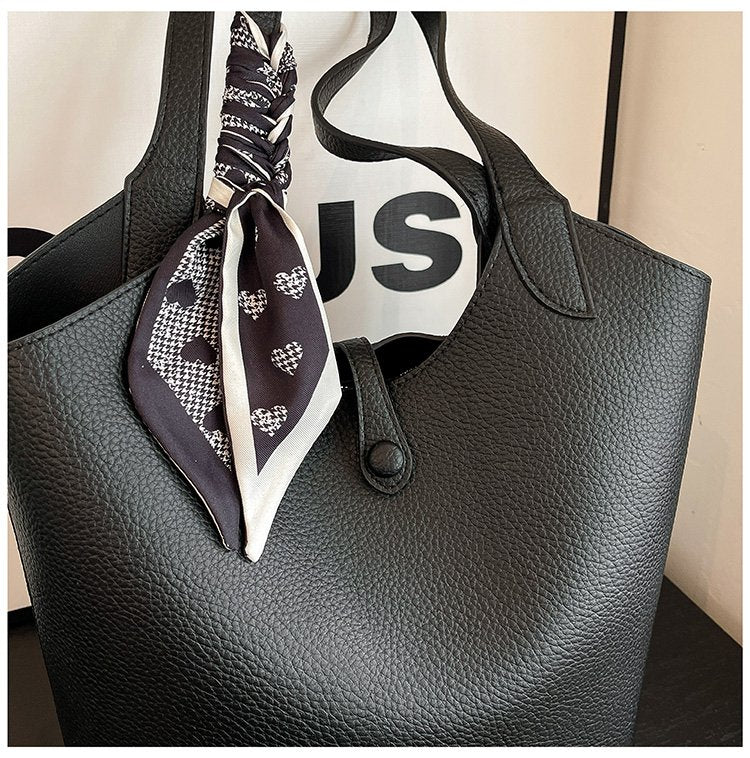 Magnetic Buckle Women's Bag PU Shoulder Bag 2025 Autumn Tote Bag One Size