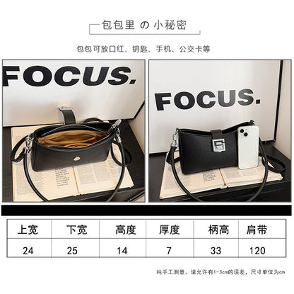 Small Square Bag with Stitching PU Zipper Women's Shoulder Bag One Size