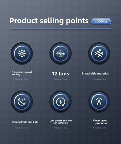 Summer Car Ventilation Seat Cushion Cooling Seat Pad Summer Cool Air Breathable Heat Dissipation Cooling Pad Truck Backrest with Fan