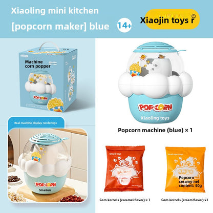 Toys Children's Mini Popcorn Machine Electric Fully Automatic Multi-Functional Small Home Appliance Pretend Play Popcorn Maker for Home Use