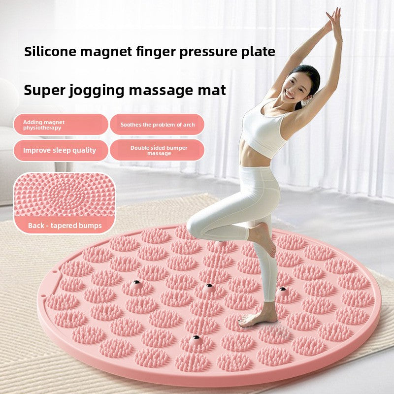 Silicone Acupressure Mat Double-Sided Foot Massage Pad with Magnetic Therapy for Home Use, Thickened Ultra Slow Running Meridian Running Mat Foot Massage Mat