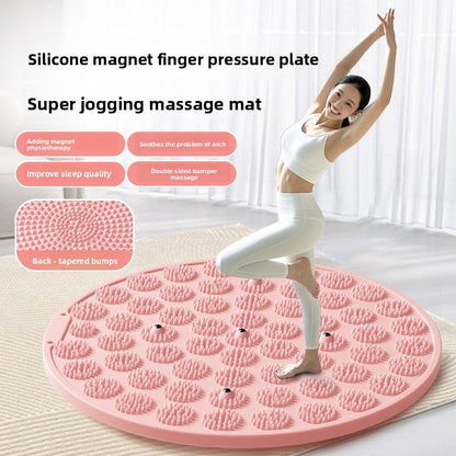Silicone Acupressure Mat Double-Sided Foot Massage Pad with Magnetic Therapy for Home Use, Thickened Ultra Slow Running Meridian Running Mat Foot Massage Mat