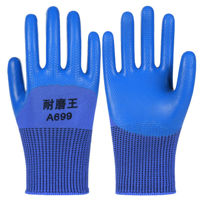 FOR WHOLE SALE ONLY P.O.A.                    A688 Wear-resistant Thickened Double-layer Latex Embossed Non-slip Logistics Handling Construction Site Work Half-finger Labor Protection Gloves