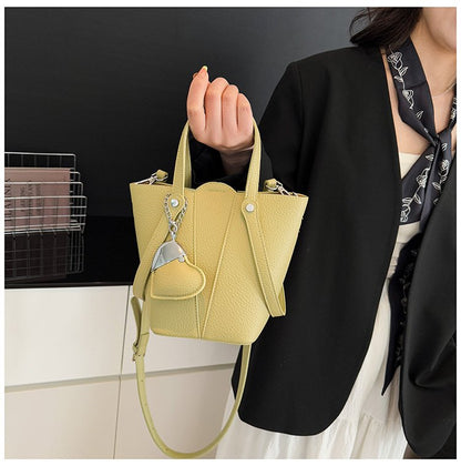 Single Shoulder Bucket Bag PU Zipper 2025 Spring Women's Bag One Size