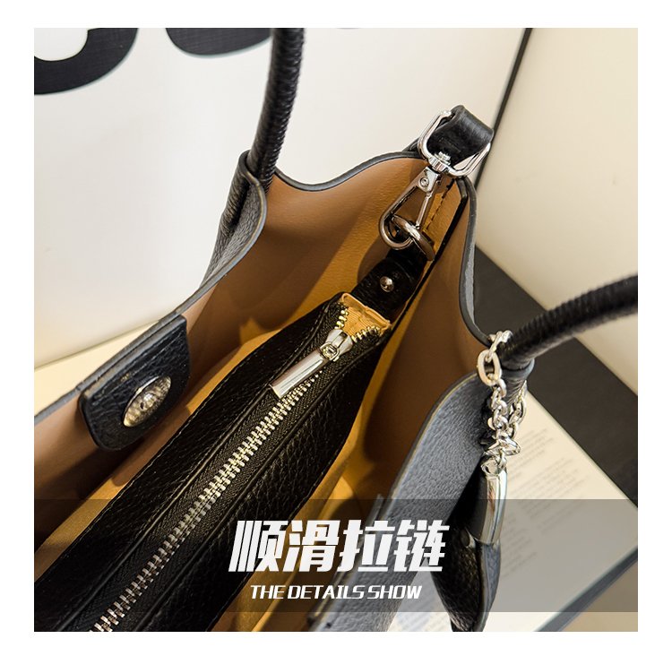 Single Shoulder Handbag Zipper One Size Women's Bag Vegetable Basket Bag PU