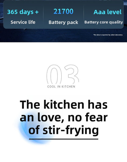 Aiden Kitchen Air Conditioner2025New Model Cooling Wall-Mounted Fan High Wind Power Rechargeable Fan for Home Use with Remote Control