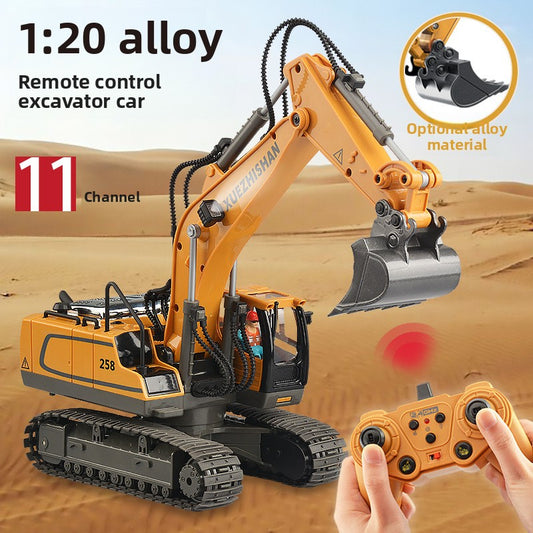 Children's Electric Toy Light and Sound Engineering Vehicle1:20Track Alloy Remote Control Excavator Model