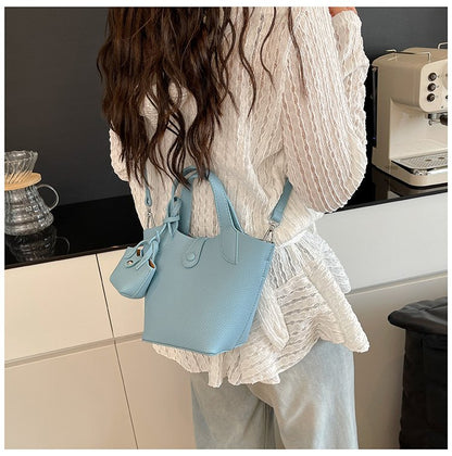 Bucket Bag Shoulder Bag One Size 2025 Spring Magnetic Buckle PU Women's Bag