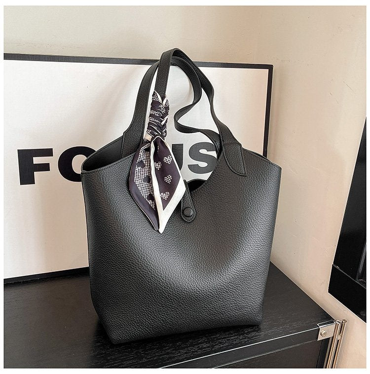 Magnetic Buckle Women's Bag PU Shoulder Bag 2025 Autumn Tote Bag One Size