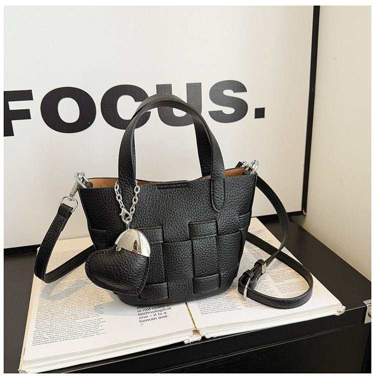 Women's Bag One Size PU Bucket Bag Zipper Shoulder Bag