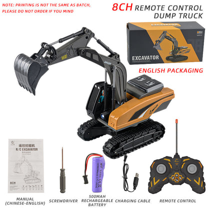 Children's Electric Toy Light and Sound Engineering Vehicle1:20Track Alloy Remote Control Excavator Model