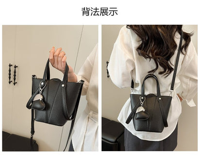 Single Shoulder Bucket Bag PU Zipper 2025 Spring Women's Bag One Size