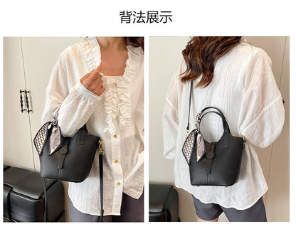One Size Bucket Bag Vegetable Basket Bag Women's Bag PU