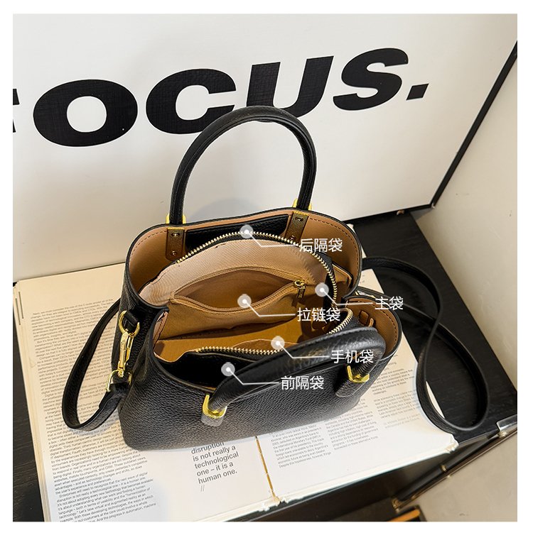 Single Shoulder Bag with Stitching, Single Shoulder Crossbody Handbag for Women, Zipper PU