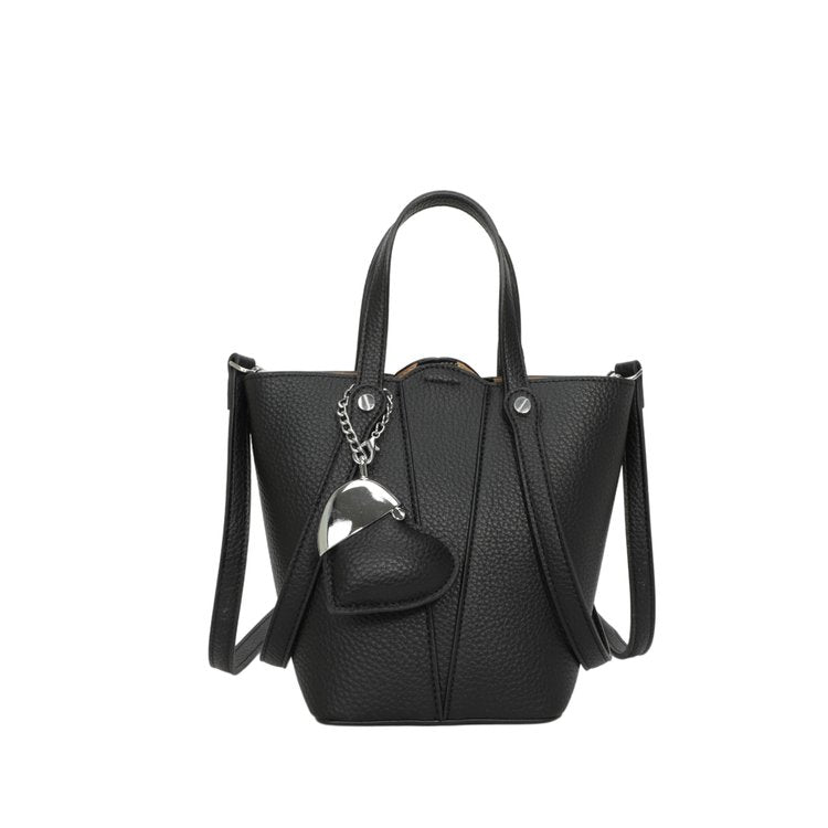 Single Shoulder Bucket Bag PU Zipper 2025 Spring Women's Bag One Size