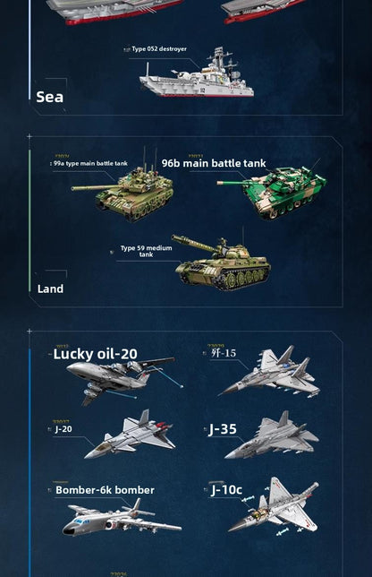 Wonderful Building Blocks Great Power Heavy Equipment Series Boom6K-Bomber Military Assembly Model Boy Toy Gift23032