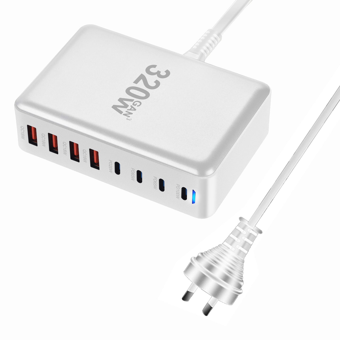 New 500W GaN PD Charger 6C2A Multi-Port Desktop Charger 8 Ports Desktop Charger Hot Item Desktop Charger