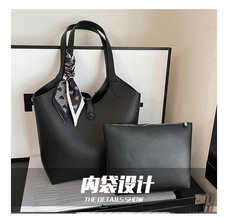 Magnetic Buckle Women's Bag PU Shoulder Bag 2025 Autumn Tote Bag One Size