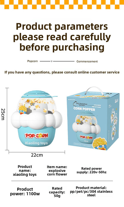 Toys Children's Mini Popcorn Machine Electric Fully Automatic Multi-Functional Small Home Appliance Pretend Play Popcorn Maker for Home Use