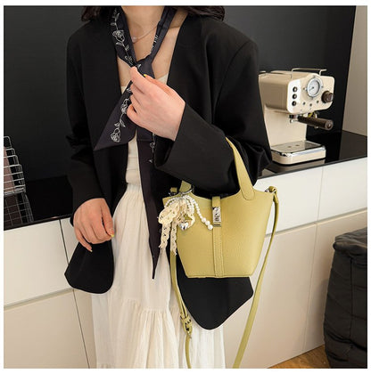 Bucket Bag Women's Bag PU Shoulder Bag Lock Buckle