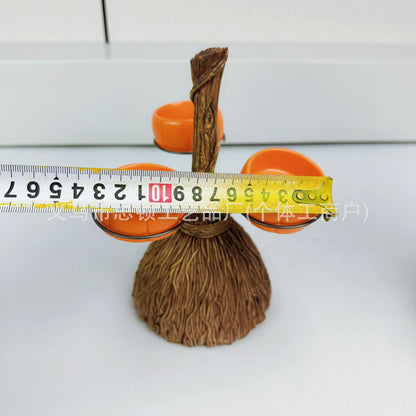 New Halloween Broom Pumpkin Cup Resin Home Desktop Ornament Decoration Storage Tray Creative Design