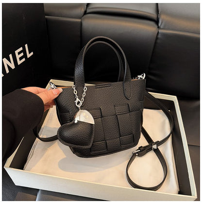 Women's Bag One Size PU Bucket Bag Zipper Shoulder Bag