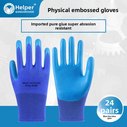 FOR WHOLE SALE ONLY PRICE ON REQUEST                   Abrasion-Resistant King Labor Protection Gloves Physical Embossed Anti-Slip Construction Steel Worker Logistics Moving Auto Repair Transport Latex Coated Gloves