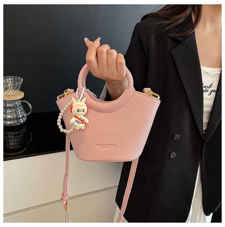 Bucket Bag One Size 2025 Spring Shoulder Bag Zipper PU Women's Bag