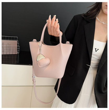 Single Shoulder Handbag Zipper One Size Women's Bag Vegetable Basket Bag PU