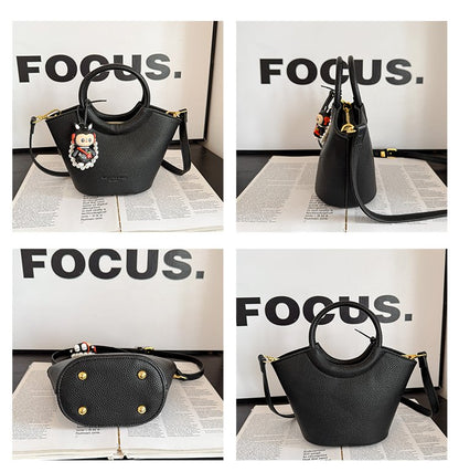 Bucket Bag One Size 2025 Spring Shoulder Bag Zipper PU Women's Bag