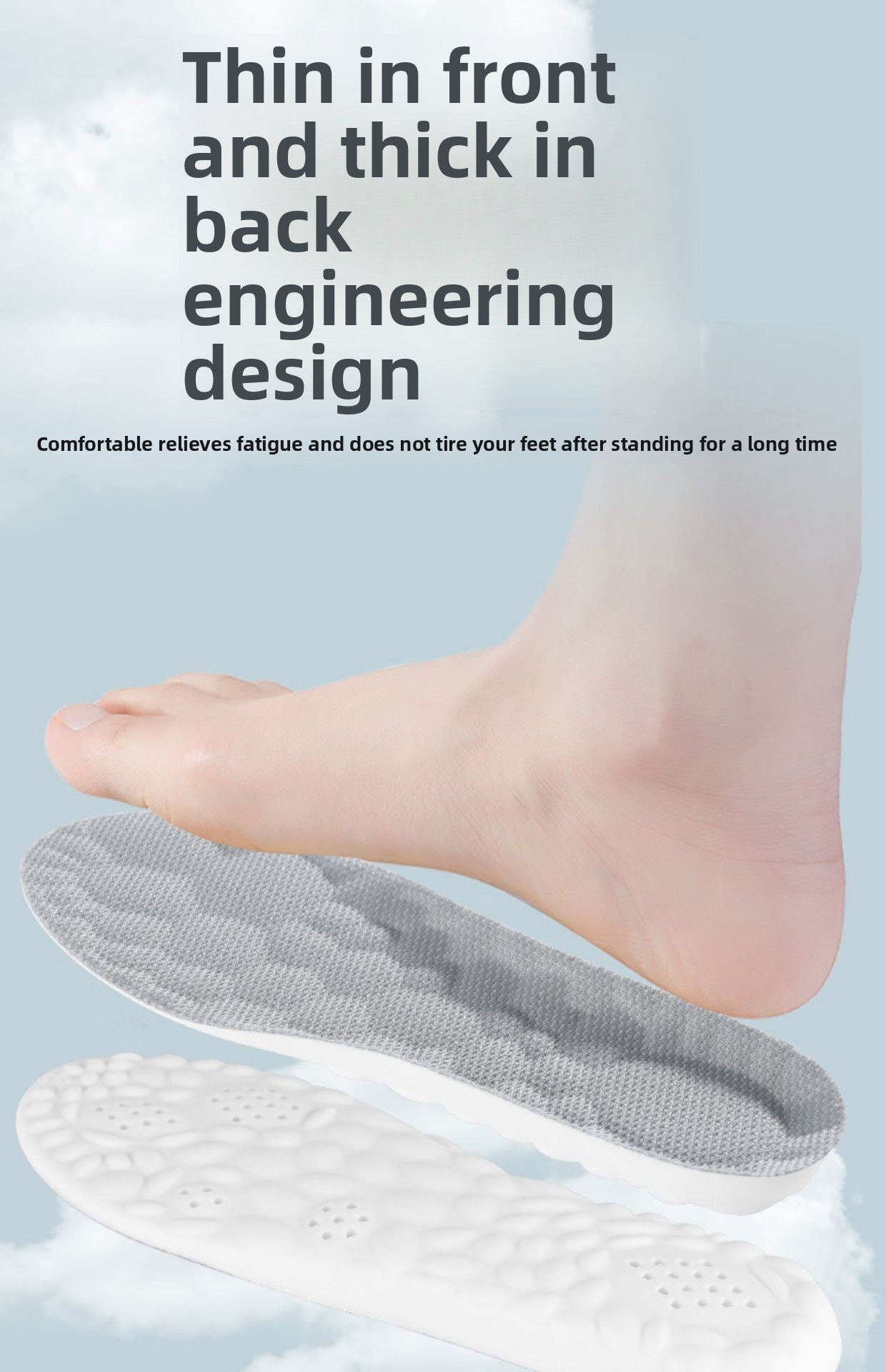 PU Height Increase Insoles for Men and Women, Invisible Inner Height Increase Pads, Non-Deforming, Non-Collapsing, Ultra-Soft Shock-Absorbing Height Increase Pads, Sports Thickened